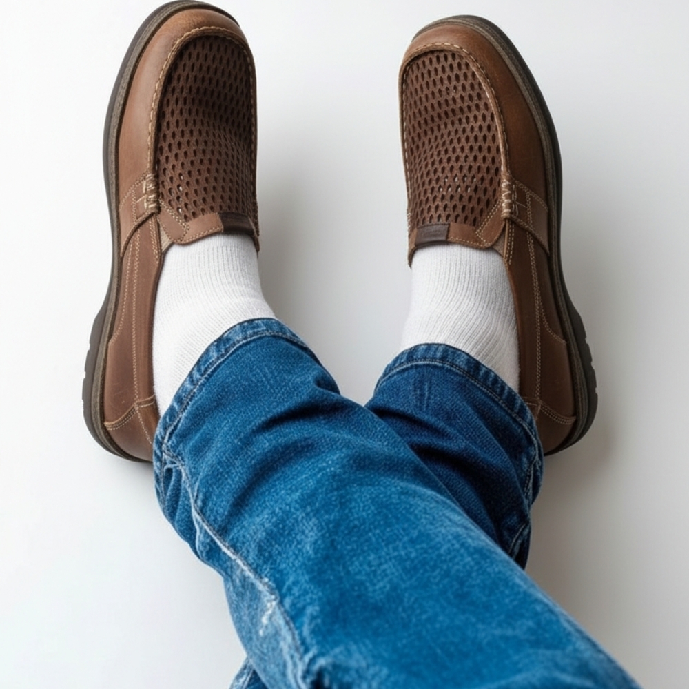 OLUKAI Men's MOLOA AHO CLAY-HUSK NUBUCK LEATHER SLIP-ON LOAFERS CASUAL SHOES M9